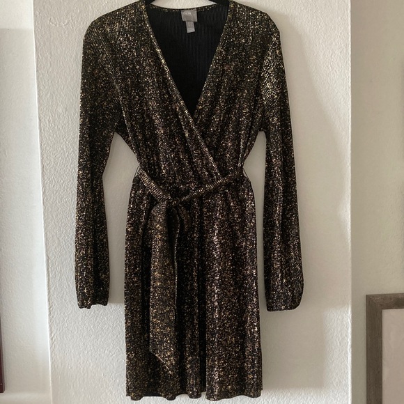 ASOS Dresses & Skirts - ASOS Black and Gold Long Sleeve Dress